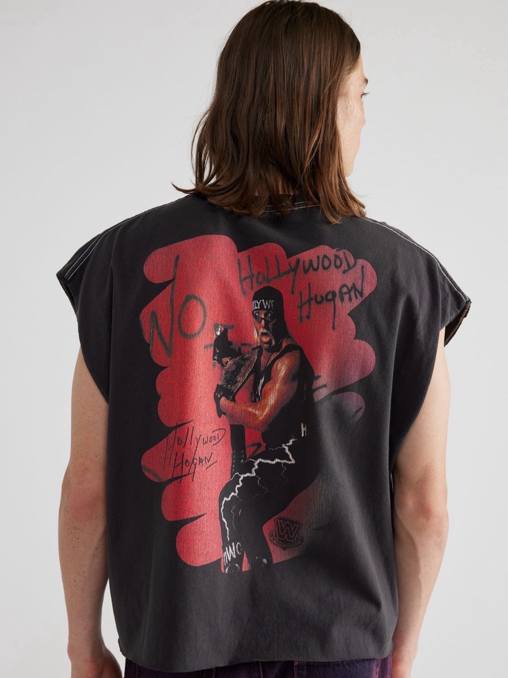 Vintage-Inspired Hollywood Hogan Graphic Muscle Tee - Black/Red
